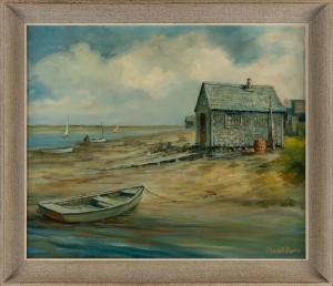 ROGERS Wendell M. 1890-1973,Beached dory and fishing shack.,,Eldred's US 2023-05-16