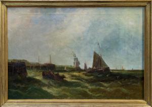 ROGERS WILLIAM,fishing vessels and shipping at harbour entrance,1883,Reeman Dansie GB 2017-06-20