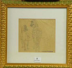 ROGIER Camille 1810-1896,Etude de chevaux,Siboni FR 2015-10-11