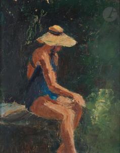 ROGNON Andre,Baigneuse au chapeau,1946,Ader FR 2023-10-27