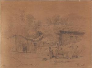 ROHDE Frederik Niels M 1816-1886,View from an Italian farm,1849,Bruun Rasmussen DK 2019-09-02