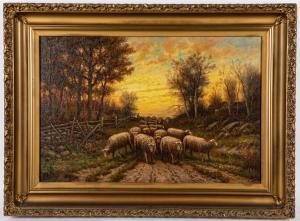ROHDE H 1800-1800,landscape with sheep,1900,Pook & Pook US 2019-11-01