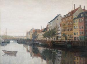 ROHDE Johan Gudmann 1856-1935,Christianshavns kanal,1906,Bruun Rasmussen DK 2024-04-08