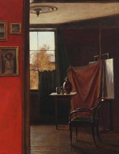ROHDE Johan Gudmann 1856-1935,Interior from the artist's atelier,Bruun Rasmussen DK 2018-01-22