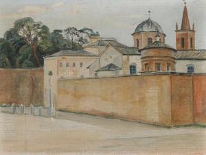 ROHDE Johan Gudmann 1856-1935,Scenery from Porta del Popolo, Rome,Bruun Rasmussen DK 2023-10-23