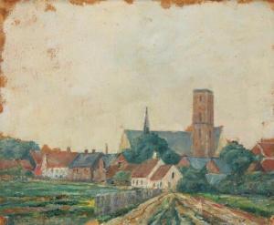 ROHDE Johan 1856-1935,Scenery with Ribe Cathedral,Bruun Rasmussen DK 2017-05-22