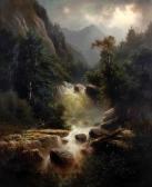 ROHNFELD C 1800-1800,Waterfall in a mountain landscape with figurebefore,Bonhams GB 2011-03-17