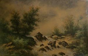 Rohr Fred 1824-1880,Le ruisseau dans les roches,Artprecium FR 2020-04-07