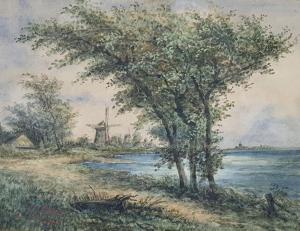 Rohr Fred 1824-1880,Paysage au moulin et paysage de ,1885,Saint Germain en Laye encheres-F. Laurent 2019-12-14