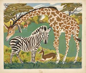 ROJANKOVSKY FEODOR STEPANOVITCH,Les Animaux d\’Afrique - La girafe,Artcurial | Briest - Poulain - F. Tajan 2019-11-23