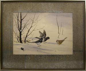 ROLAND Conrad 1900-1954,Two watercolor bird portraits,Pook & Pook US 2008-12-04