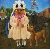 ROLANDA Rosa 1895-1970,Girl and Dog,Clars Auction Gallery US 2015-01-18