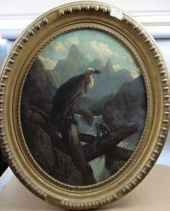 ROLLAND Auguste 1797-1859,Vautour près d\’un torrent de montagne,1853,Eric Caudron FR 2018-10-18