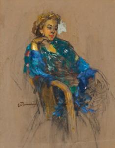 ROMAÑACH Leopoldo 1862-1951,Estudio para Retrato de una Dama,William Doyle US 2021-10-27