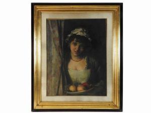 ROMAGNIOLI Angiolo 1850-1896,Donna con piatto di frutta,Maison Bibelot IT 2021-12-09