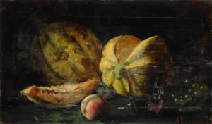 ROMAGNOLI ANGIOLINO 1836-1890,Natura morta con meloni,Galleria Pananti Casa d'Aste IT 2018-02-17