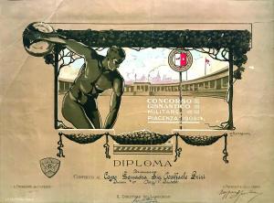 ROMAGNOSI Ottorino 1881-1940,CONCORSO GINNASTICO MILITARE / PIACENZA,1908,Cambi IT 2021-04-22