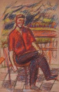 Roman Gyorgy 1903-1981,Sitting in the Garden,Pinter HU 2021-10-26