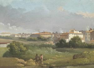 ROMAN SCHOOL,A view of Rome, with figures conversing in the foreground,Christie's GB 2013-12-03