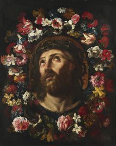ROMAN SCHOOL,FLORAL GARLAND SURROUNDING THE HEAD OF CHRIST CROW,Sotheby's GB 2019-07-04