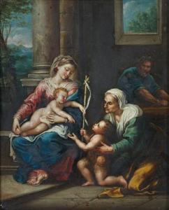 ROMAN SCHOOL,The Holy Family with the Infant Baptist and Saint ,Palais Dorotheum AT 2015-12-10