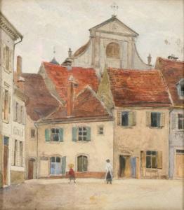 ROMAN Viktor 1841-1916,Blick auf die Jesuitenkriche in Freiburg,DAWO Auktionen DE 2009-06-16