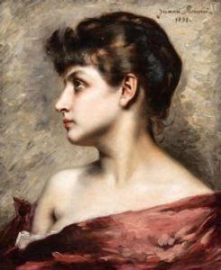 ROMANI Juana 1869-1924,Portrait de femme de profil,1890,Millon & Associés FR 2021-06-30