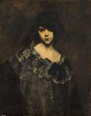 ROMANI Juana 1869-1924,Portrait de jeune fille au noeud rou,Artcurial | Briest - Poulain - F. Tajan 2013-10-04
