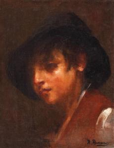 ROMANO Alexandru 1857-1916,Boy with Hat,Artmark RO 2018-02-28