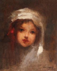 ROMANO Alexandru 1857-1916,Little Girl with Turban,1915,Artmark RO 2023-03-28