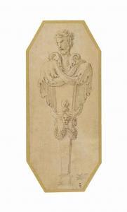 ROMANO Giulio 1499-1546,A herm wrapped in a scalloped mantle,Christie's GB 2014-07-10