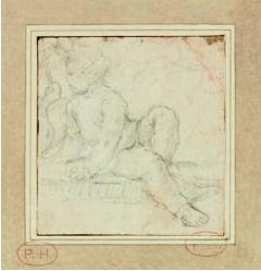 ROMANO Giulio 1499-1546,Deux personnages, l'un debout l'autre agenou,Millon - Cornette de Saint Cyr 2009-12-11
