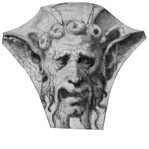 ROMANO Giulio 1499-1546,Head of a Satyr: Design for a Grotesque,Christie's GB 1998-01-30