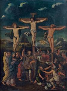 ROMANO Giulio 1499-1546,La crucifixion du Christ entre les deux larrons 
 ,Tajan FR 2012-06-20