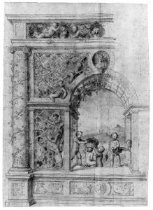 ROMANO Giulio 1499-1546,Putti harvesting Grapes from a Vine under an Arch ,Christie's GB 1998-01-30