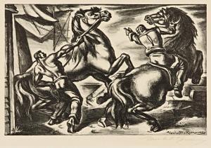 ROMANO Umberto 1905-1984,Frightened Horses,Ripley Auctions US 2023-10-07