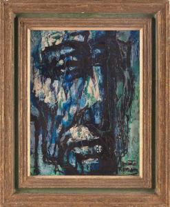 ROMANO Umberto 1905-1984,Semi-abstract portrait in blues and greens,Eldred's US 2022-11-03