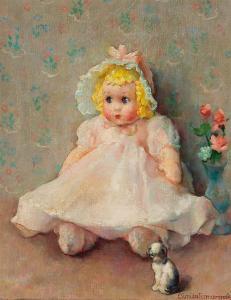 ROMANOVSKY Dimitri 1887-1971,Doll with Puppy,Shannon's US 2015-06-16