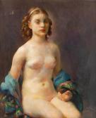 ROMANOVSKY Dimitri 1887-1971,Seated Nude with Blue Shawl,Shapiro Auctions US 2019-07-13