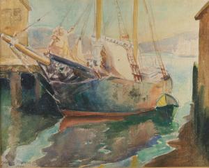 romans Charles John 1893-1973,BOAT AT DOCK,Potomack US 2020-02-12