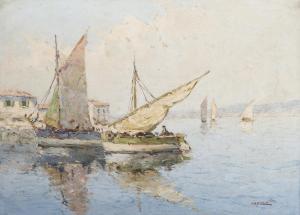 ROMBALD J./F 1900-1900,Sailboat in the Harbour,20th century,Palais Dorotheum AT 2019-03-09