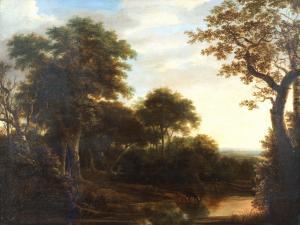 ROMBOUTS Salomon 1652-1702,A huntsman and his hounds in a wooded river landsc,Bonhams GB 2023-09-13