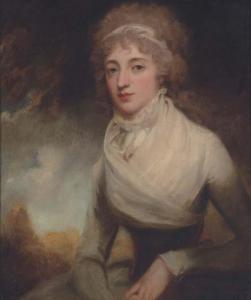 ROMNEY George 1734-1802,Portrait of a lady in a white dress, half length, ,Christie's GB 2005-02-01