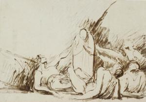 ROMNEY George 1734-1802,Study of captives in a Lazaretto,Christie's GB 2012-07-10