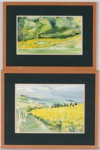 RON LONG Ronald 1900-2000,Summer pasture and The edge of the wood,Anderson & Garland GB 2021-08-12