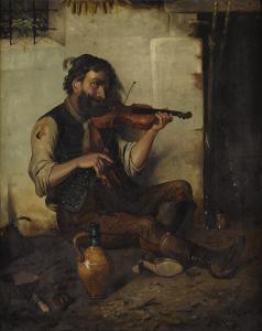 RONAY Ernö 1899,Seated Man with Violin,Heritage US 2007-12-06