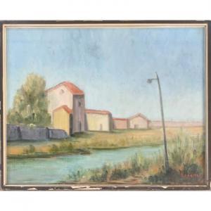 RONCHI Arnaldo 1898-1985,Paesaggio lungo il Naviglio,Il Ponte Casa D'aste Srl IT 2021-07-13