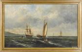 RONDEL Frederick 1826-1892,seascape with ships,Pook & Pook US 2018-04-28