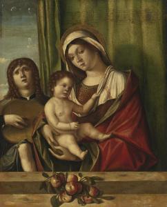 RONDINELLO Nicoló 1500,MADONNA AND CHILD WITH AN ANGEL PLAYING A LUTE,Sotheby's GB 2013-06-06