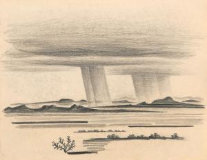 RONNEBECK Arnold H 1885-1947,New Mexico Rain #2,1925,Santa Fe Art Auction US 2023-03-16